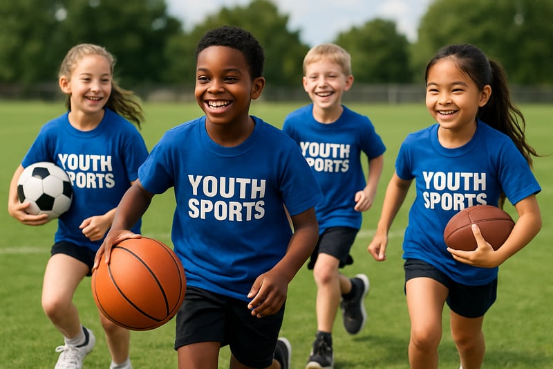Children participating in a youth sports program